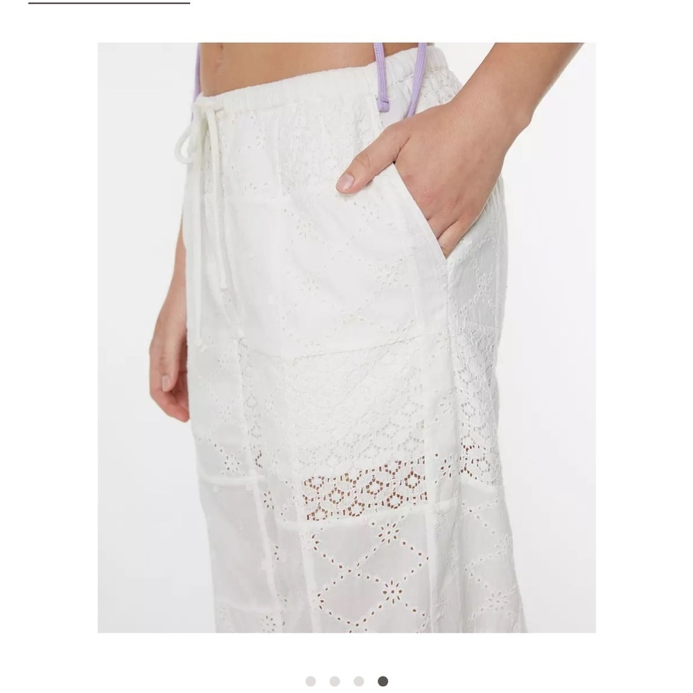 Roxy Women's Medium Precious Patchwork Pants Snow White NWT Beach Half Lined - Picture 9 of 10